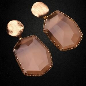 Elegant Vintage-Inspired Crystal Geometric Dangle Earrings NWOT